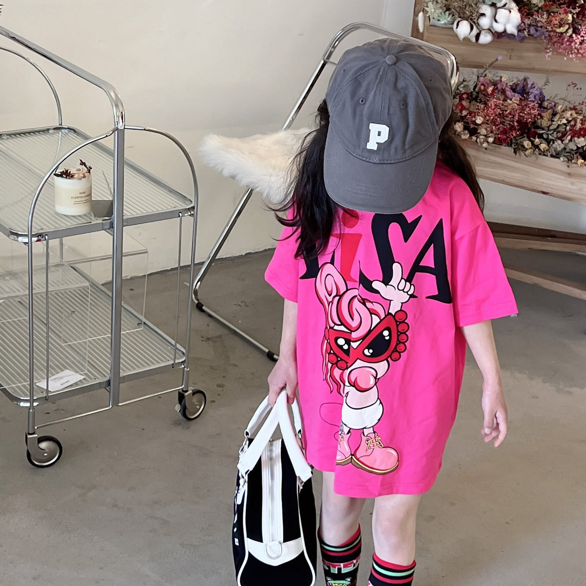 Ladyshome ビッグＴシャツ 2色展開(90cm-140cm/M) 050406