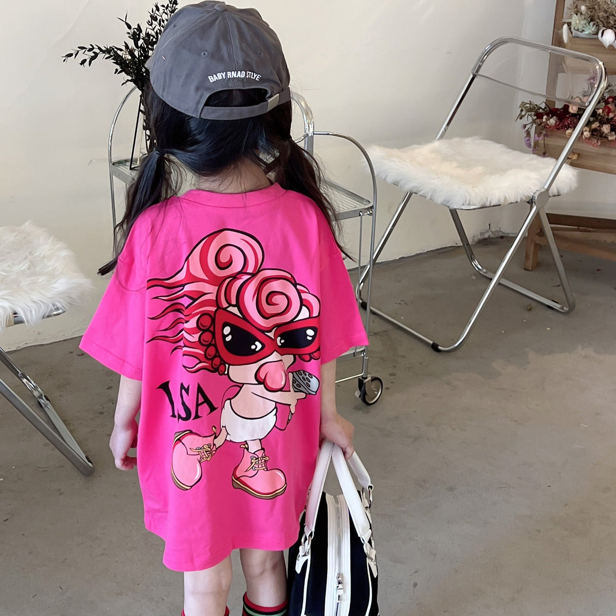 Ladyshome ビッグＴシャツ 2色展開(90cm-140cm/M) 050406